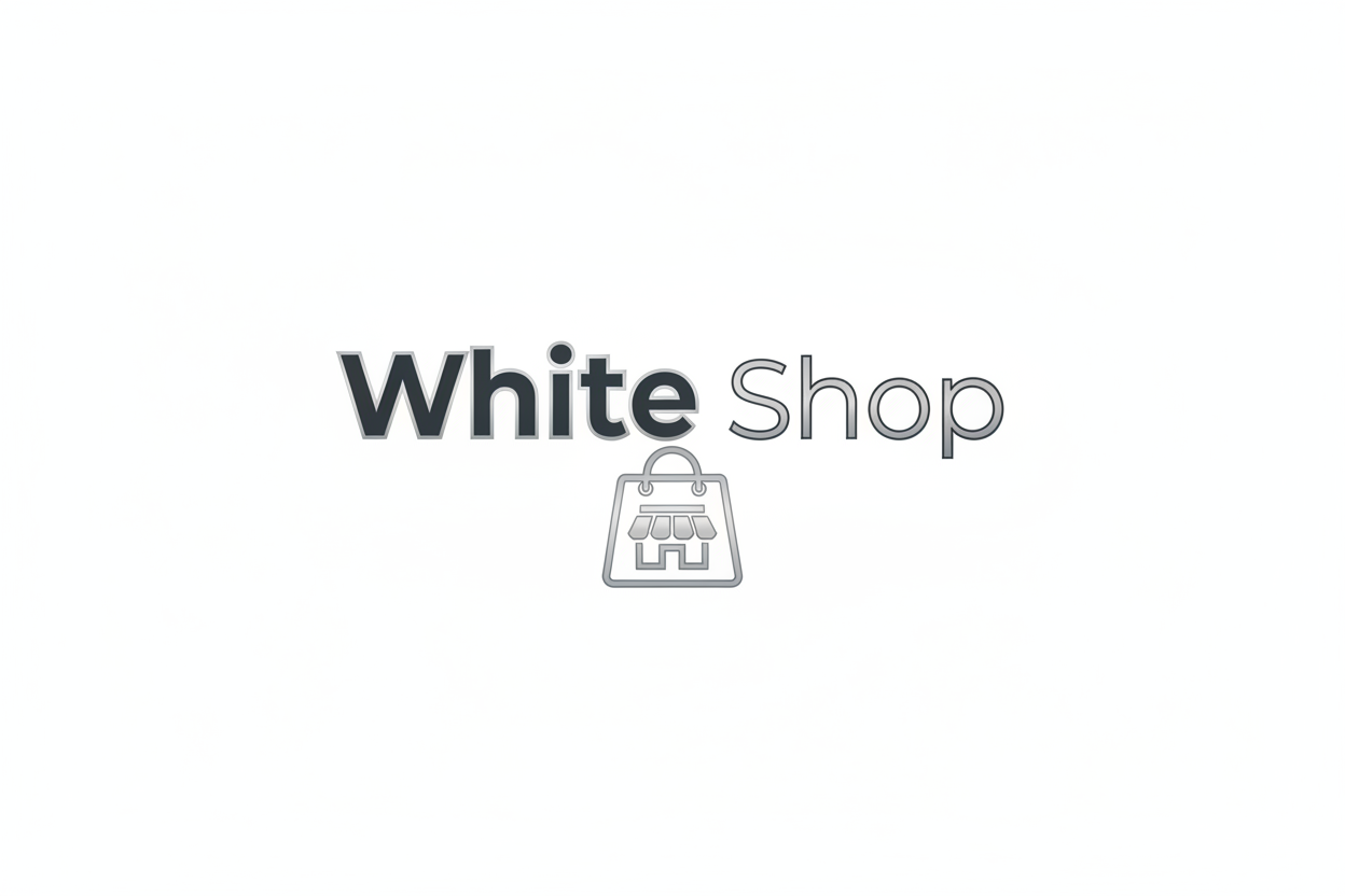 Logo with name white shop store